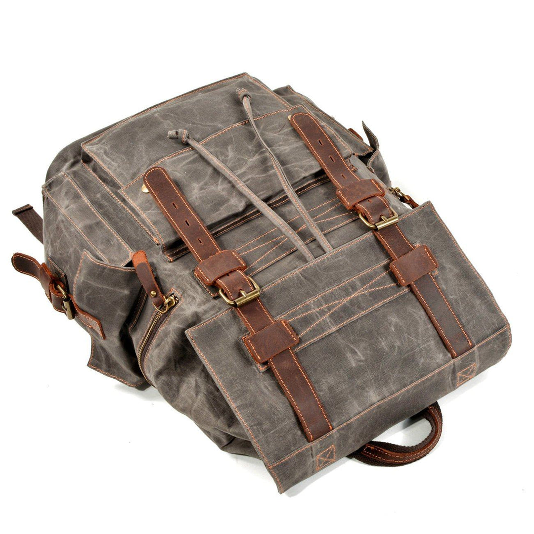 Kaelen | Vintage-Rucksack aus gewachstem Canvas & Leder