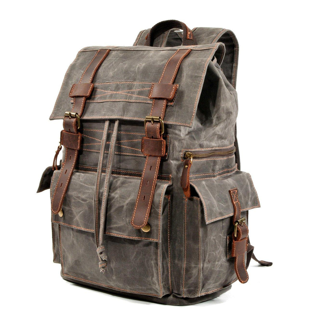 Kaelen | Vintage-Rucksack aus gewachstem Canvas & Leder