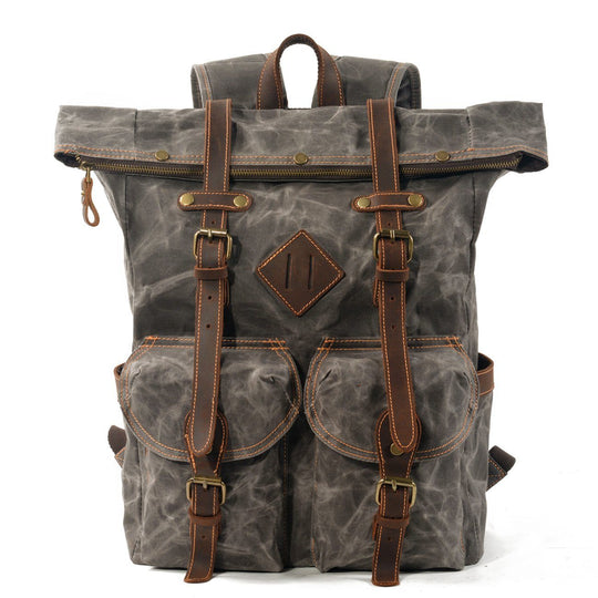 Elric | Vintage-Rucksack aus gewachstem Canvas und Leder