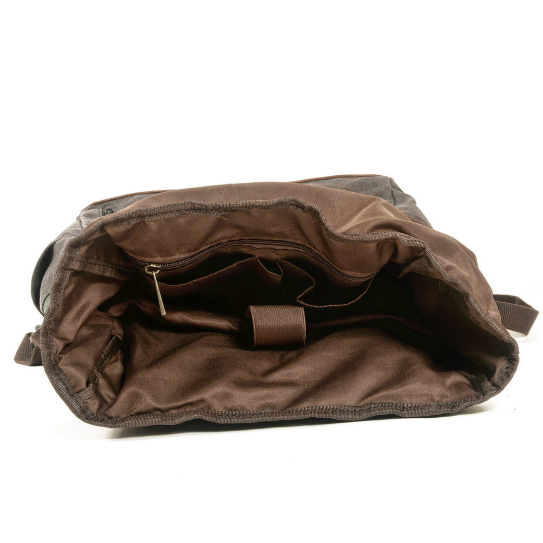 Aelric | Vintage Rolltop-Rucksack aus gewachstem Canvas und Leder