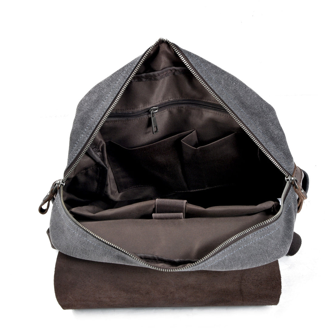 Sorelle | Vintage-Laptop-Rucksack aus gewachstem Canvas und Leder
