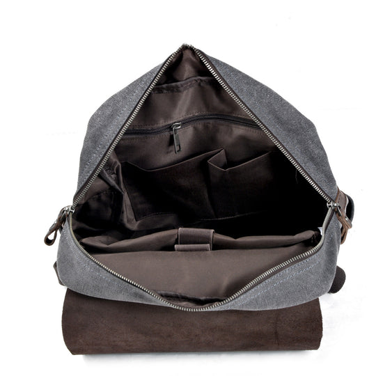Sorelle | Vintage-Laptop-Rucksack aus gewachstem Canvas und Leder