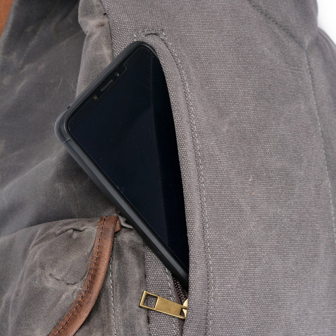 Ravn | Vintage-Rucksack aus gewachstem Canvas und Leder