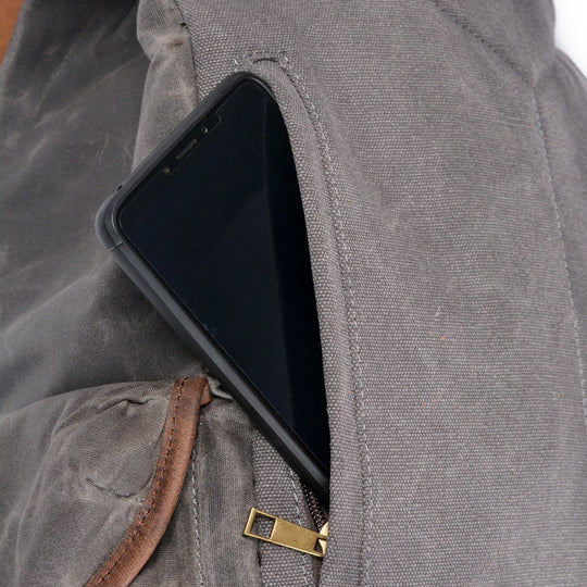Ravn | Vintage-Rucksack aus gewachstem Canvas und Leder