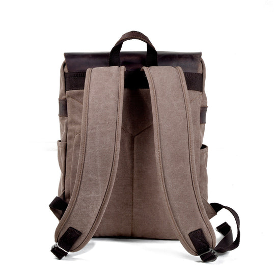 Sorelle | Vintage-Laptop-Rucksack aus gewachstem Canvas und Leder