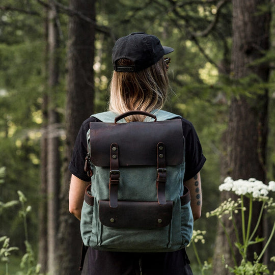 Asher | Vintage-Rucksack aus Canvas und Leder