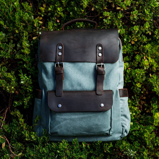 Asher | Vintage-Rucksack aus Canvas und Leder