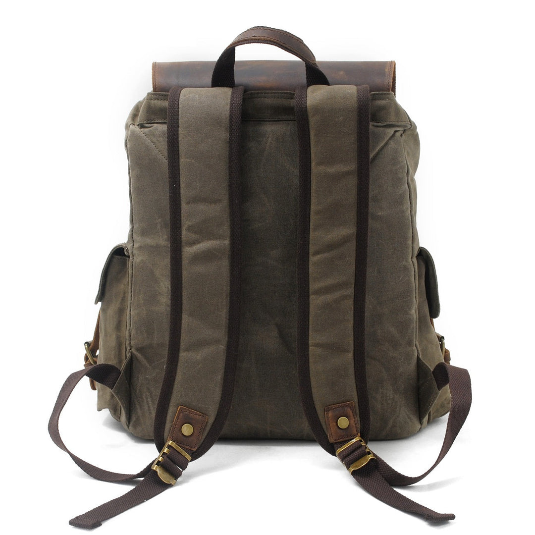 Arven | Vintage-Wanderrucksack aus gewachstem Canvas und Leder