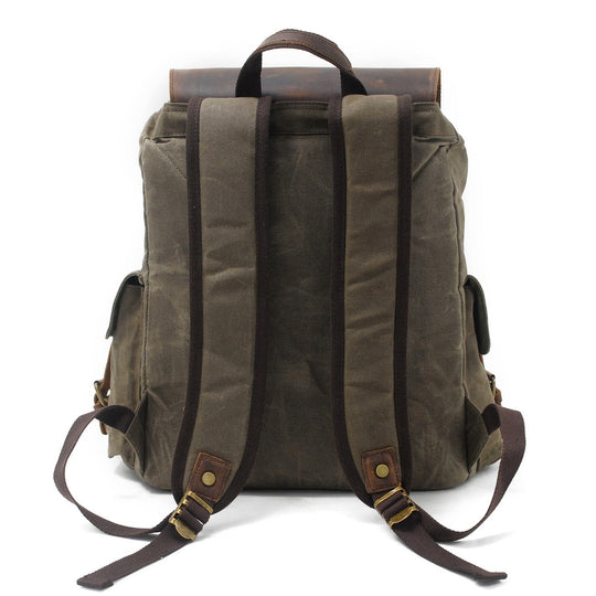 Arven | Vintage-Wanderrucksack aus gewachstem Canvas und Leder