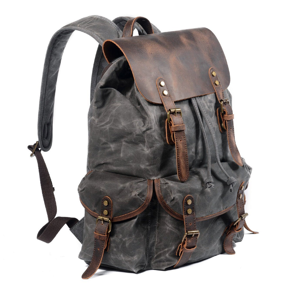 Ravn | Vintage-Rucksack aus gewachstem Canvas und Leder
