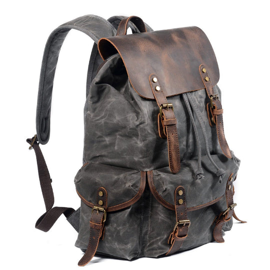 Ravn | Vintage-Rucksack aus gewachstem Canvas und Leder
