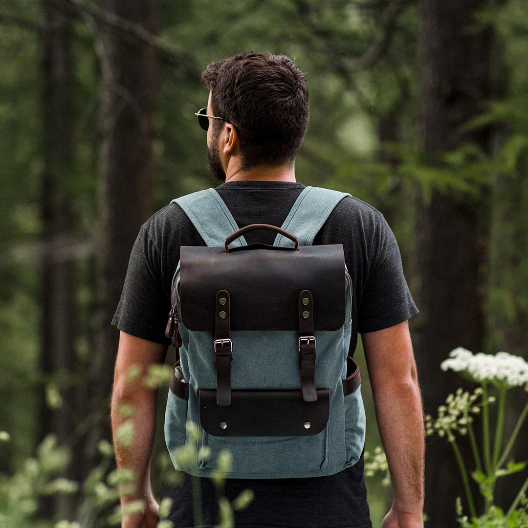 Asher | Vintage-Rucksack aus Canvas und Leder