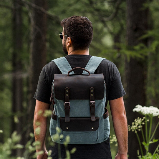 Asher | Vintage-Rucksack aus Canvas und Leder