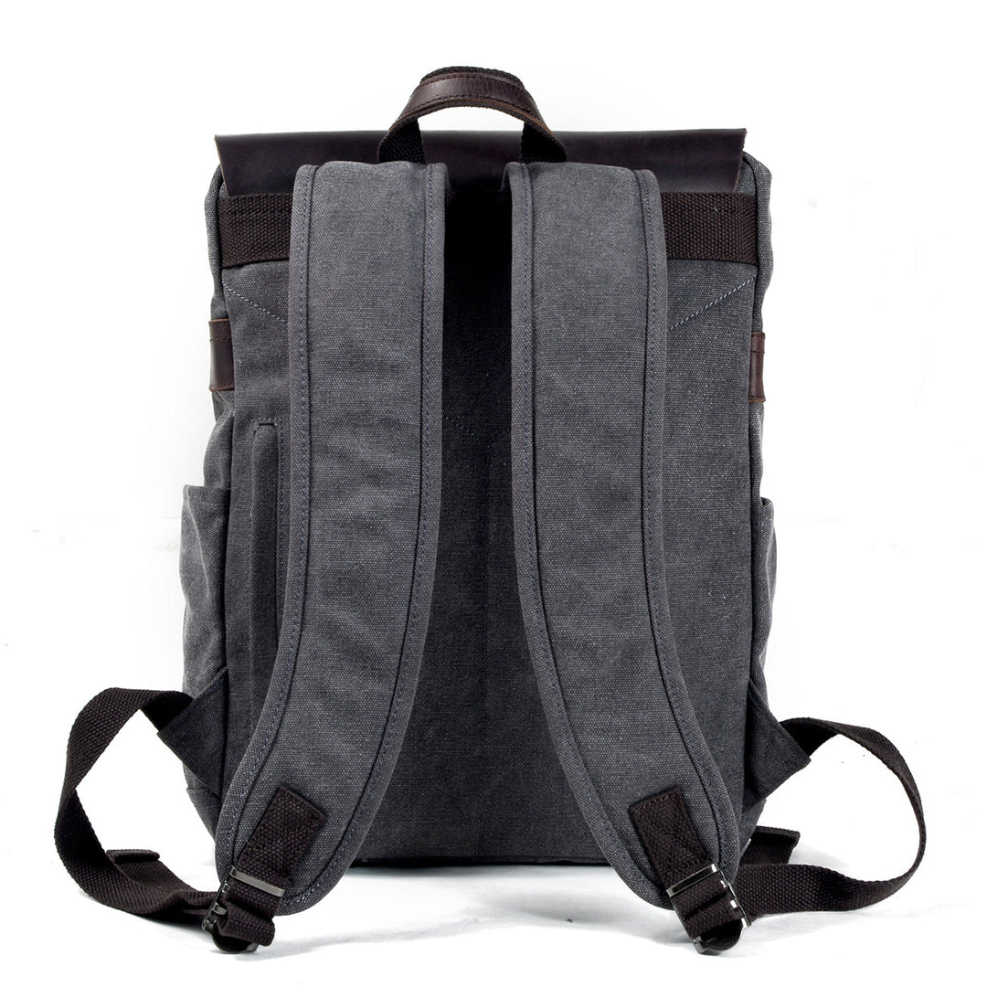 Sorelle | Vintage-Laptop-Rucksack aus gewachstem Canvas und Leder