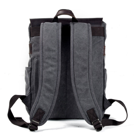 Sorelle | Vintage-Laptop-Rucksack aus gewachstem Canvas und Leder