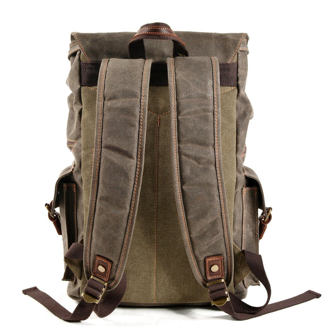Kaelen | Vintage-Rucksack aus gewachstem Canvas & Leder