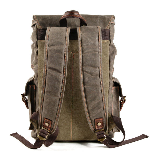 Kaelen | Vintage-Rucksack aus gewachstem Canvas & Leder