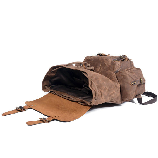Ravn | Vintage-Rucksack aus gewachstem Canvas und Leder