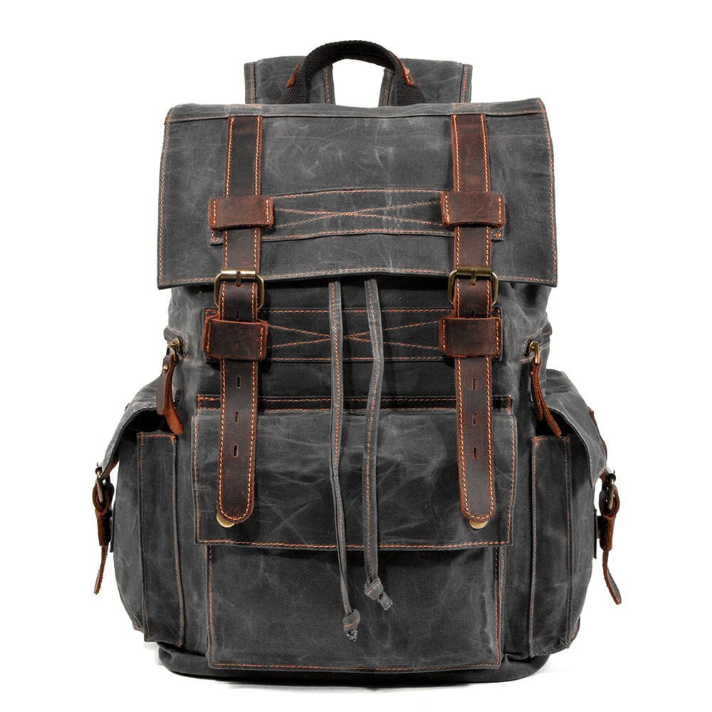 Kaelen | Vintage-Rucksack aus gewachstem Canvas & Leder