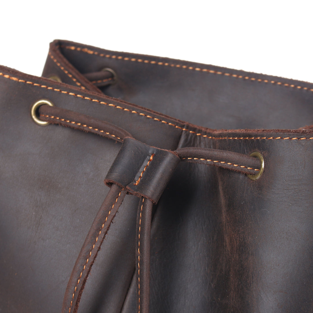 Lior | Vintage-Lederrucksack mit Kordelzug