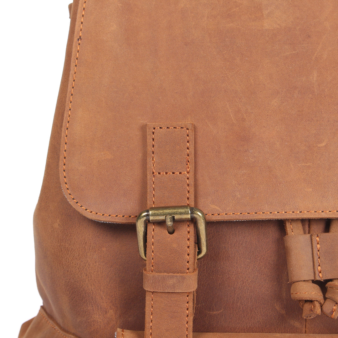 Lior | Vintage-Lederrucksack mit Kordelzug