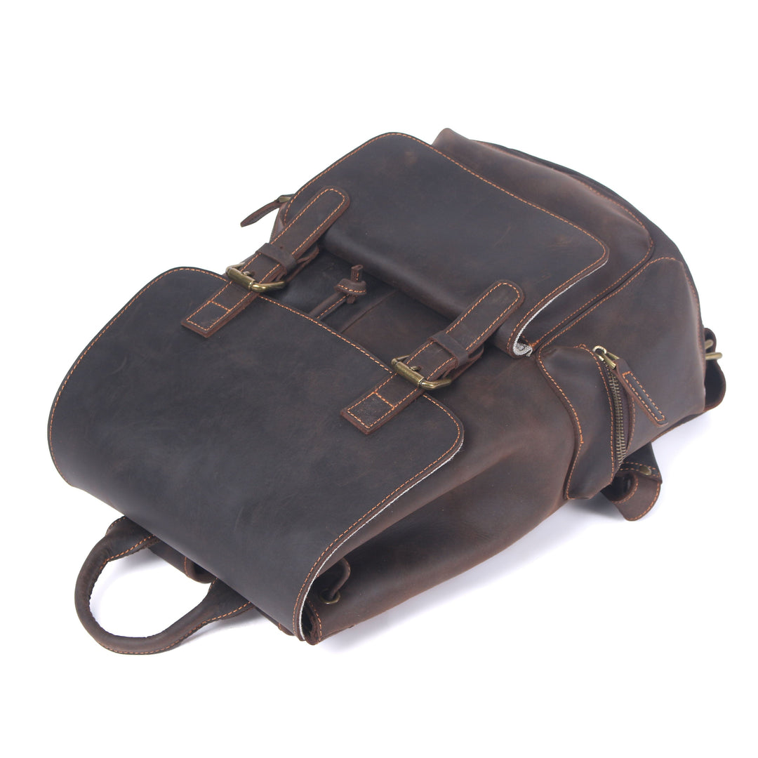 Lior | Vintage-Lederrucksack mit Kordelzug
