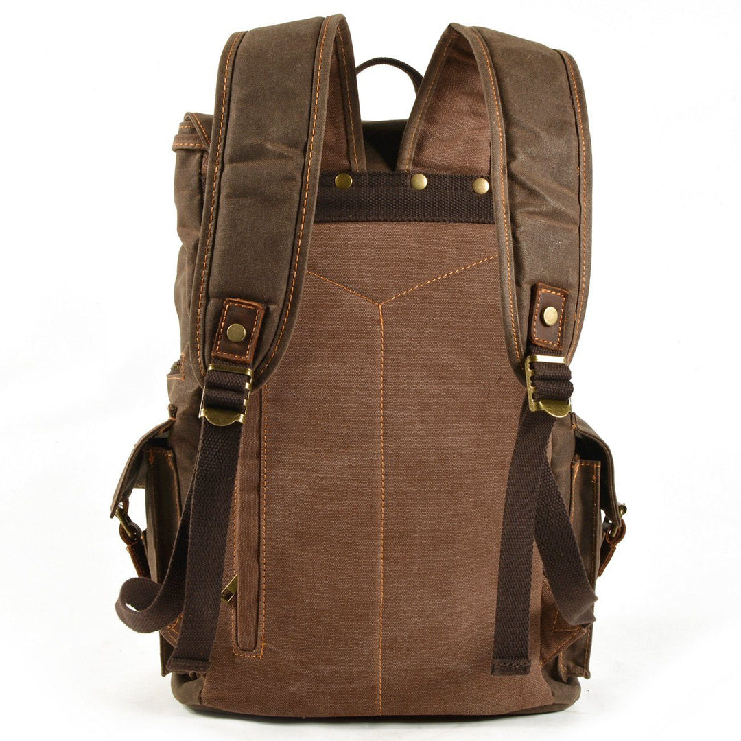 Kaelen | Vintage-Rucksack aus gewachstem Canvas & Leder