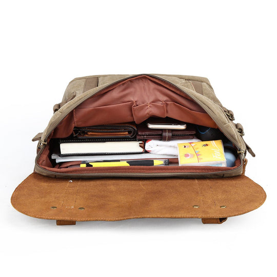 Caelen | Vintage-Kamerarucksack aus gewachstem Canvas und Leder
