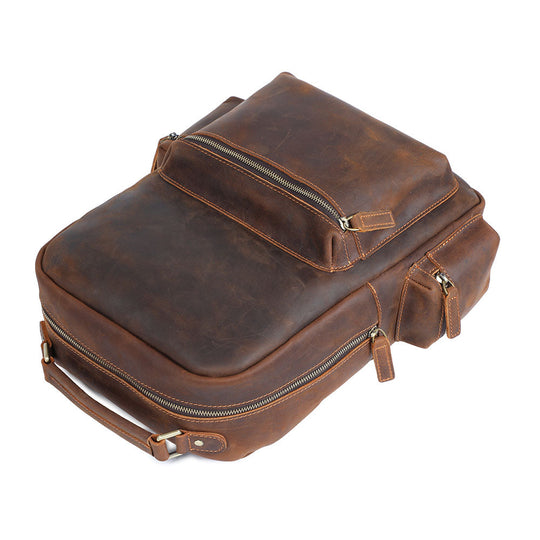 Navi | Vintage-Lederrucksack mit Reißverschluss