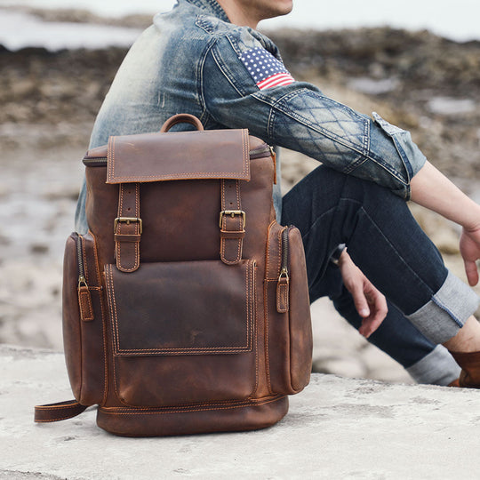 Rosvelle | Leder-Laptop-Rucksack