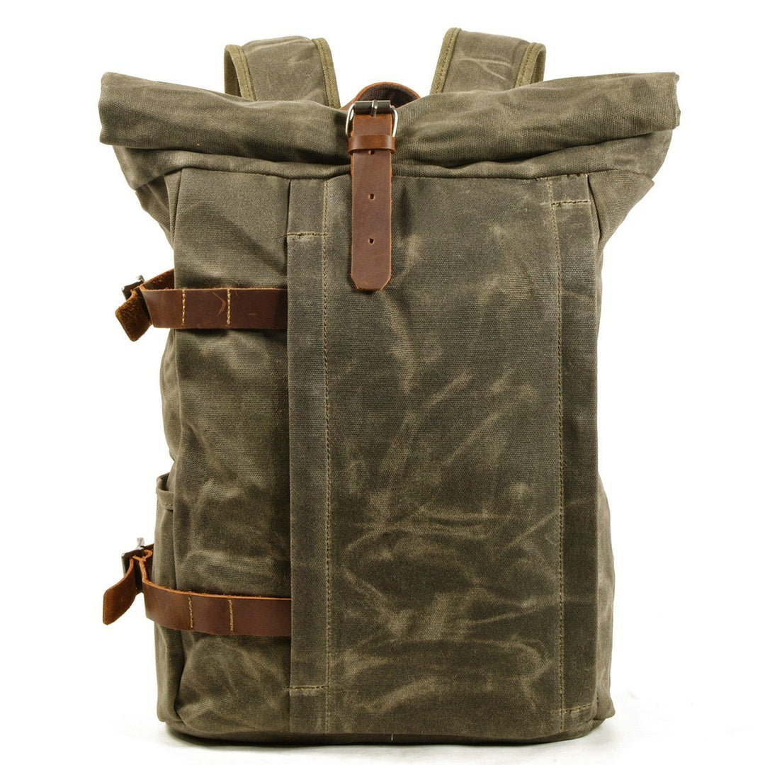 Vetra | Minimalistischer Rolltop-Rucksack aus gewachstem Canvas