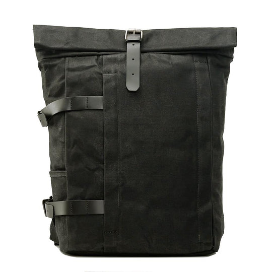 Vetra | Minimalistischer Rolltop-Rucksack aus gewachstem Canvas