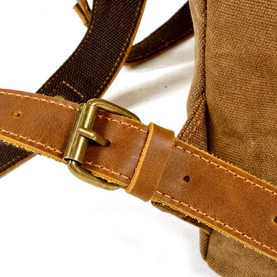 Halden | Vintage Rolltop-Rucksack aus gewachstem Canvas und Leder