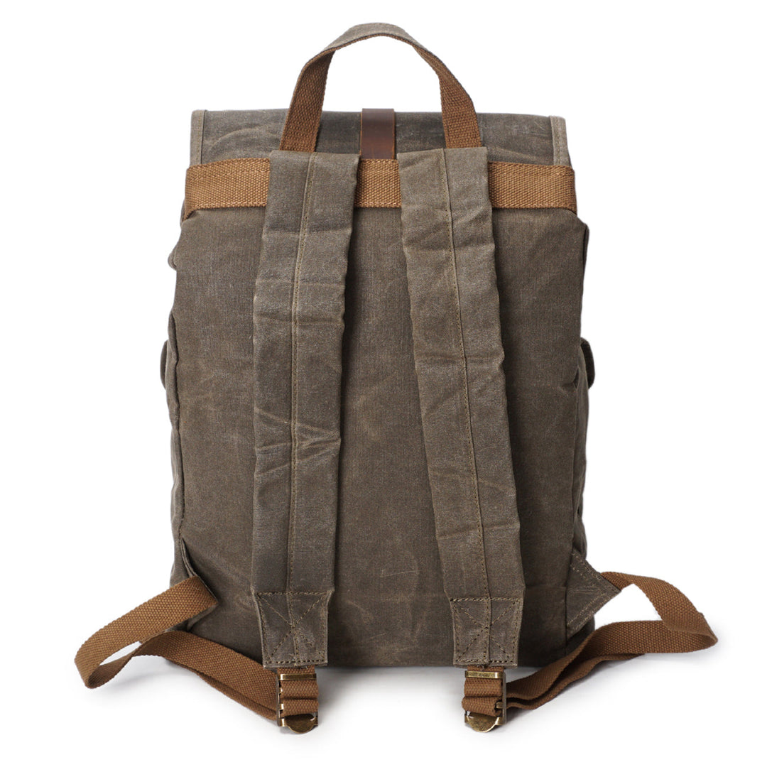 Edric | Vintage-Rucksack aus gewachstem Canvas und Leder
