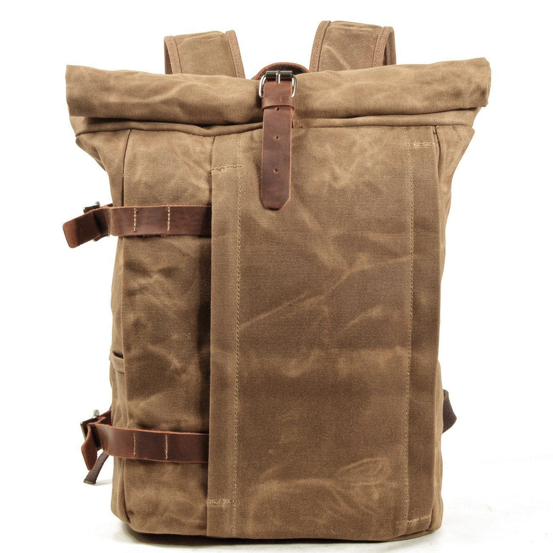 Vetra | Minimalistischer Rolltop-Rucksack aus gewachstem Canvas