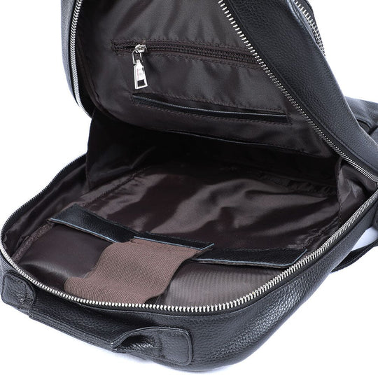 Niko | Schwarzer Leder-Laptop-Rucksack