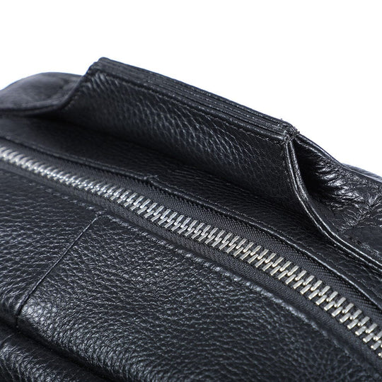 Niko | Schwarzer Leder-Laptop-Rucksack