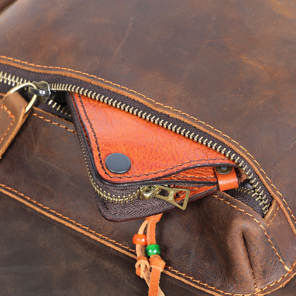 Navi | Vintage-Lederrucksack mit Reißverschluss