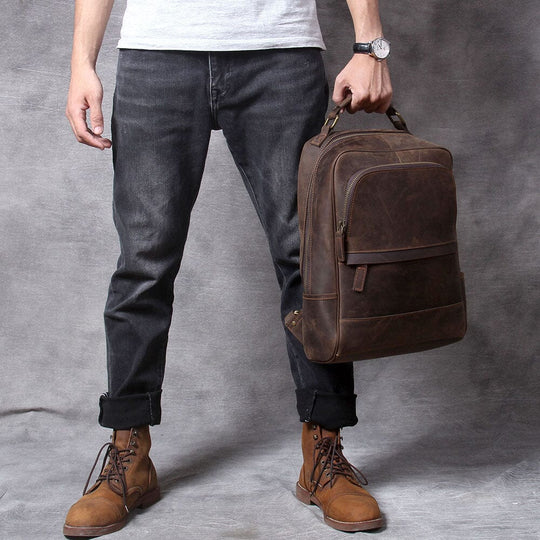 Callen | Elegantes Leder-Laptop-Rucksack