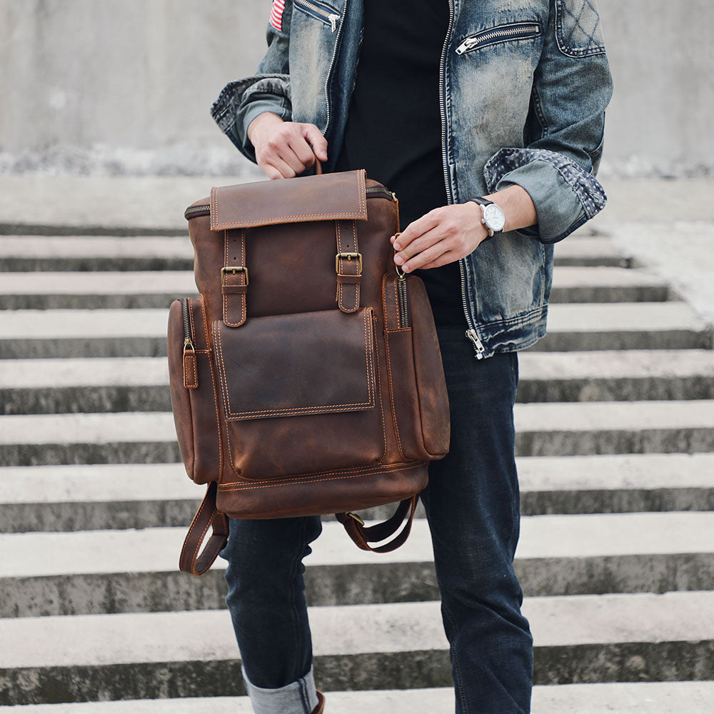 Rosvelle | Leder-Laptop-Rucksack