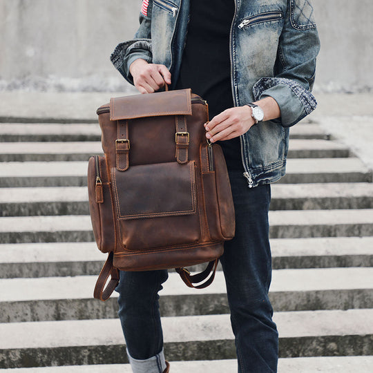 Rosvelle | Leder-Laptop-Rucksack