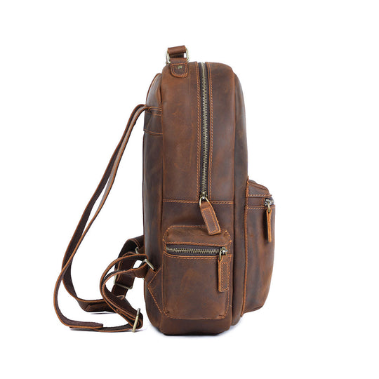 Navi | Vintage-Lederrucksack mit Reißverschluss