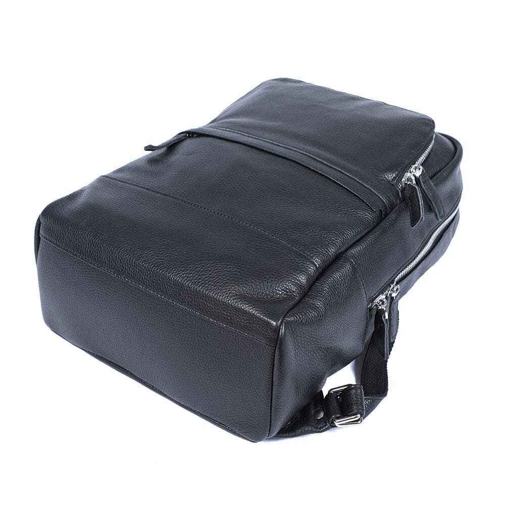 Niko | Schwarzer Leder-Laptop-Rucksack