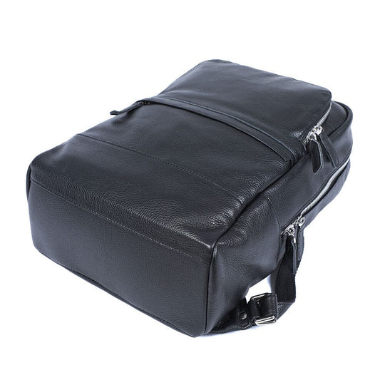 Niko | Schwarzer Leder-Laptop-Rucksack
