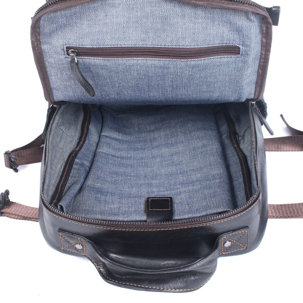 Theo | Schwarzer Laptop-Rucksack aus Leder