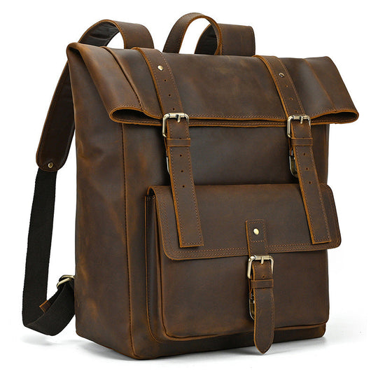 Rowan | Vintage-Lederrucksack mit Klappe