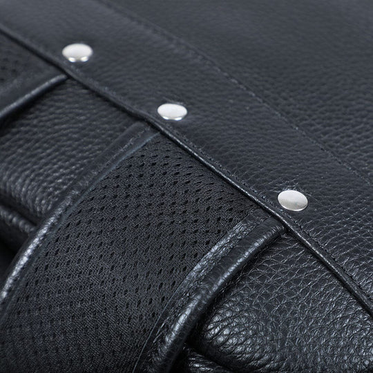 Niko | Schwarzer Leder-Laptop-Rucksack