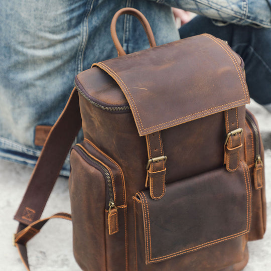 Rosvelle | Leder-Laptop-Rucksack