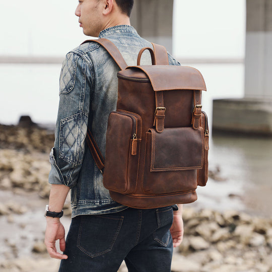 Rosvelle | Leder-Laptop-Rucksack