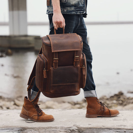 Rosvelle | Leder-Laptop-Rucksack